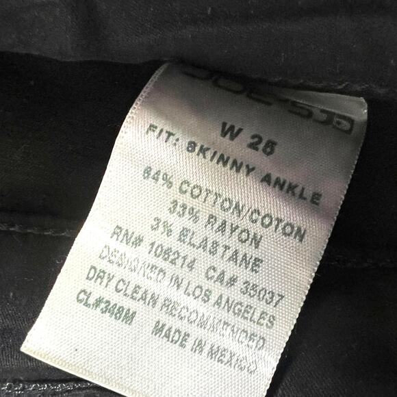 Joe's Jeans Jet Black Coated Denim Zip Fly Skinny Ankle Cropped Pants Women's 25 - Picture 4 of 15